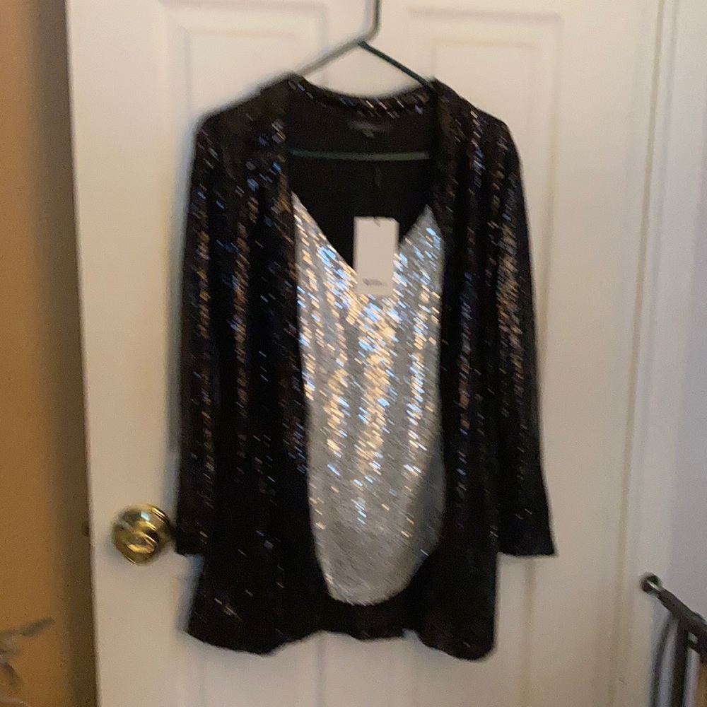 Sequined coat and shirt